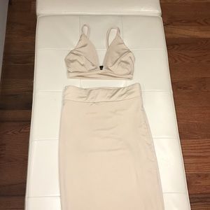 Two piece set . Crop top and high waist skirt